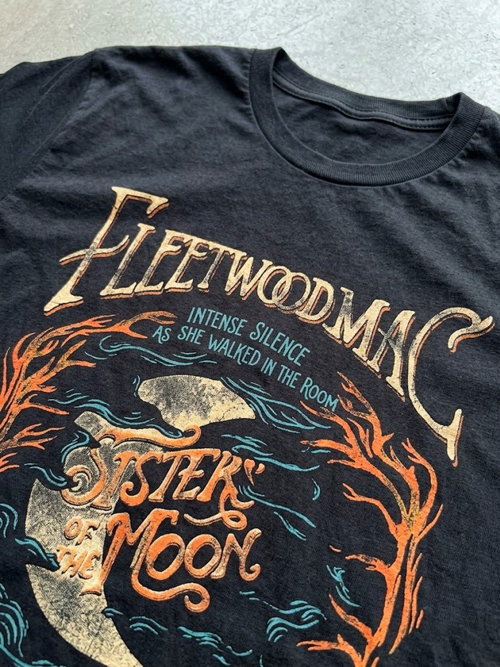 Fleetwood Mac Sisters Moon Lyrics Boho Witchy Black T-Shirt - Picture 2 of 3